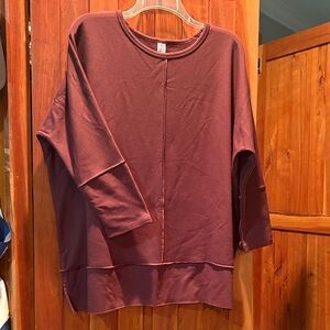 SPANX Long Sleeve Burgundy Top